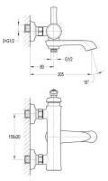 Смеситель для ванны и душа  LIBERTY-F-VD-01 Хром ручка  Хром Cezares