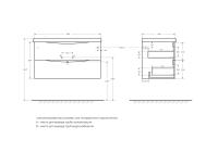 База под раковину подвесная с двумя выкатными ящиками MARINO-900-2C-SO-BL-P BelBagno
