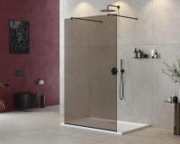 Душевая перегородка.   LIBERTA-L-2-110-120-BR-NERO 1100х1950 Cezares