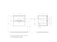 Тумба под раковину подвесная с двумя выкатными ящиками DUET 57х45х50 Bianco Lucido DUET-600-2C-SO-BL CEZARES
