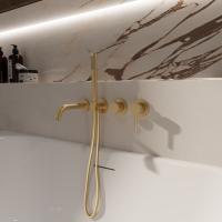 Смеситель для ванны встраиваемый, двухрежимный VBTW-4G1BG  брашированное золото  Vincea