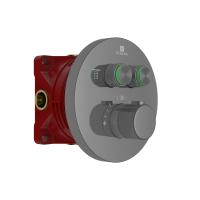 Встраиваемый смеситель для душа  2-х функциональный, термостатический цвет вороненая сталь VSCV-322T-MGM VINCEA