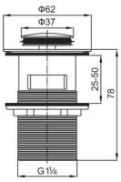 Донный клапан с системой Клик-клак с переливом  BB-PCU-06-CRM BelBagno