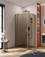 Душевой уголок прямоугольный.     SLIDER-AH-1-80-90/100-BR-GM (900-1000)x800x1950 Cezares