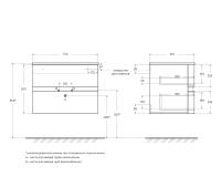 Тумба под раковину с двумя выдвижными ящиками ELETTRA 74x51x55 Rovere tabacco 55523 CEZARES