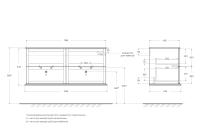Тумба под раковину с 4-мя выдвижными ящиками  TIFFANY 120x46x55 Bianco opaco 54954 CEZARES