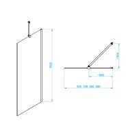 Шторка на ванну RGW SC-151B  80*150 351115108-14 профиль Чёрный стекло Прозрачное 8 мм RGW