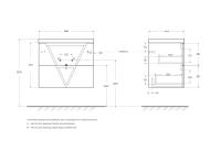 База под раковину подвесная с двумя выкатными ящиками VITTORIA-700-2C-SO-BO-P BelBagno