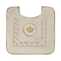 Коврик д/WC 60х60 см., вышивка логотип КОРОНА, кремовый, окантовка золото