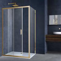 Душевая уголок прямоугольный VSR-3AL9015CLG 1500х900x1900 профиль брашированное золото стекло прозрачное VINCEA