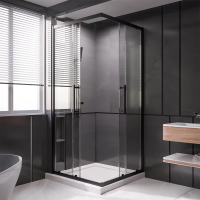 Душевой угол раздвижной 1000Х800x2000 цвет профиля Чёрный матовый стекло прозрачное  PTC20-B-10080-01-C4 Premium Veconi