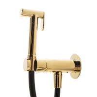Гигиенический душ со смесителем,с прогрессивным картриджем  LEAF-DIF-PO Gold PVD ручка  Gold PVD Cezares
