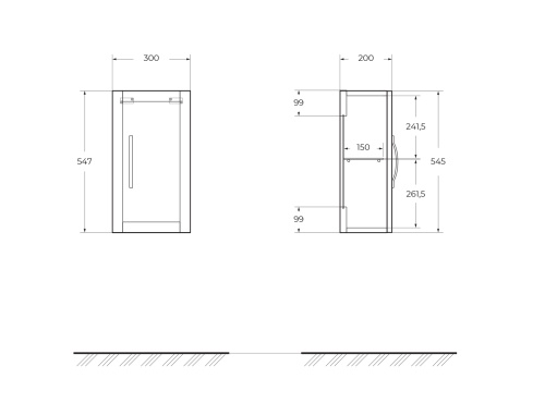 Шкафчик подвесной с одной распашной дверцей, реверсивный TIFFANY 34x32x59 Verde opaco 55334 CEZARES