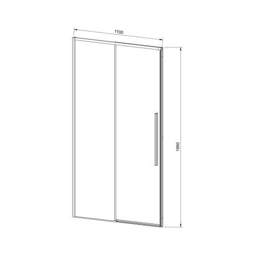 Душевая дверь Slim-N VDS-4SN110CLB 1100x1950 цвет черный стекло прозрачное Vincea