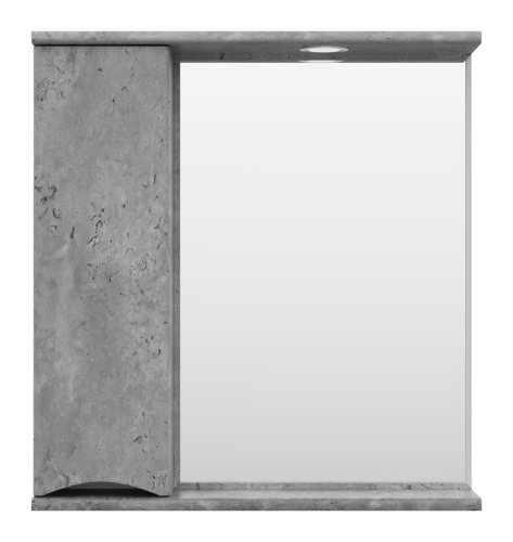 Атлантик - 70 Зеркало с 1 шкаф. серый камень левый