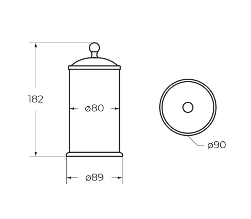 Контейнер для ватных дисков APHRODITE-PC-01-M Хром CEZARES
