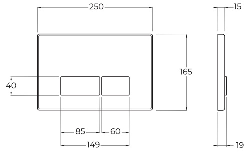 Инсталляция для подвесного унитаза в комплекте с клавишей смыва с прямоугольными кнопками (хром), 1168х515х185 мм, со смывным бачком скрытого монтажа и креплением к стене в комплекте BB097SET.Q.CR BELBAGNO
