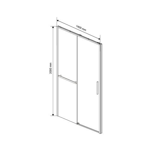 Душевая дверь Slim Soft VDS-1SS140CLGM 1400x2000 цвет вороненная сталь стекло прозрачное Vincea
